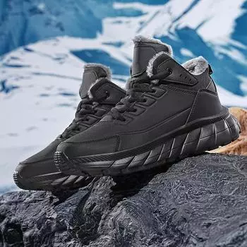 Мода PARZIVAL Мужская обувь для хайкинга Высокие тактические кроссовки для кемпинга на открытом воздухе Черные кроссовки Зимние ботинки для снега Горные мужские ботинки 39 чёрный