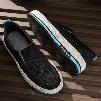 Мода PARZIVAL Новые 2024 Мужские кроссовки Повседневные летние низкие мокасины Обувь Рыбацкая обувь Ленивые туфли Тканевые туфли без застежек Мужская обувь 39 бежевый