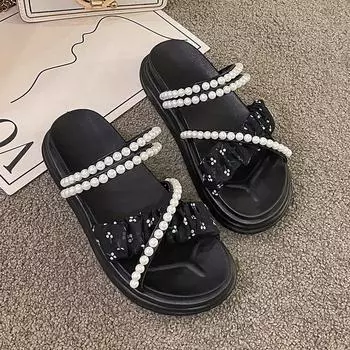 Мода PARZIVAL Новые стильные женские сандалии летние женские тапочки на платформе сандалии туфли с открытым носком 2024 сексуальные женские сандалии больших размеров 34-43 34 чёрный