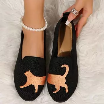 Мода Печать Случайные Повседневные Плоские Туфли Женская Обувь 2025 Тренд Новый Бренд Мелкие Спортивные Дышащие Кроссовки Мода Прогулки Zapatillas Mujer 36 чёрный