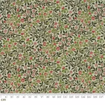 Moda Plant Pattern Clover Sheeting Best of Morris Ткань для рукоделия Металлизированная обработка Белая Ширина 110 см x 7316-11 м (Ткань 100см)