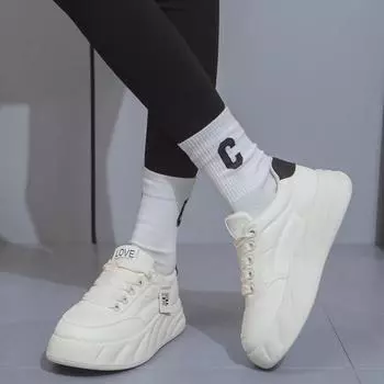 мода Платформа Кроссовки Женские Модные Дизайнерские Женские Спортивные Туфли Повседневная Обувь Плоские Теннисные Туфли Женские Zapatos Mujer 2024 Tendencia 35 чёрный