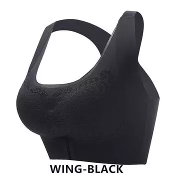 мода плюс размер пуш-ап латексный бюстгальтер коррекция горбун собранный невидимый бесшовный без стали женское нижнее белье спереди пряжка M серый