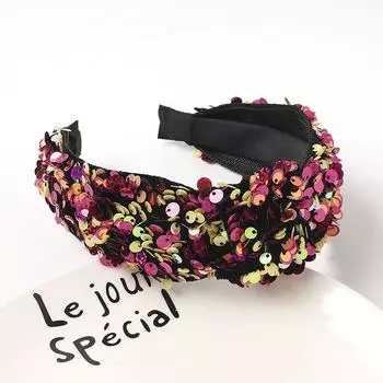 Мода Полностью Блестящие Роскошные Аксессуары для Волос Повязки на Голову Вечеринка Блестящие Широкие Мягкие Повязки Головной Убор Красочный Губчатый Обруч