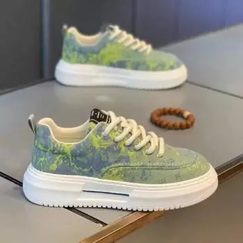 Мода Последние модели мужской обуви класса люкс для весны и осени, дышащие парусиновые кроссовки с мягкой подошвой, модная и универсальная повседневная обувь 39