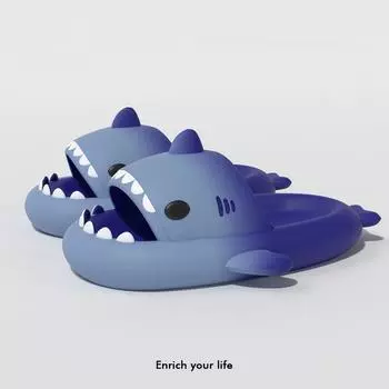 мода Постепенный Shark Sandal Тапочки Мужские Домашние Тапочки EVA Feet Feeling Пары Толстая Подошва Наружно Носить Тапочки Женские EU36-37