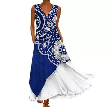 МОДА Повседневное платье Модная удобная одежда Элегантный большой V-образный вырез Яркий для весны L фиолетовый