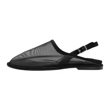 мода повседневные сетчатые сандалии женские мюли элегантные квадратные закрытые носки плоские тапочки женские туфли женские сандалии дизайнерские шлепанцы женские 35 белый