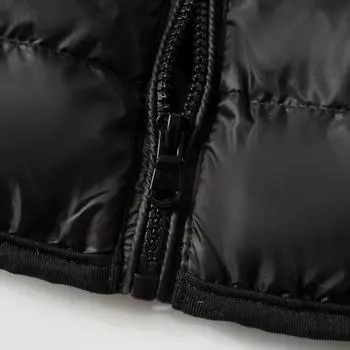 МОДА Простая и универсальная повседневная новая легкая и тонкая черная женская пуховая куртка с капюшоном Одежда M чёрный