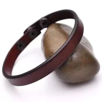 Мода Просто Круто Натуральная Кожа Браслет Манжета Наручный Браслет Кнопка Унисекс Коричневый коричневый