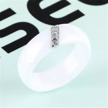 Мода Простой Круглый Подарок Девушке Свадьба Влюбленные Кольцо Мода Керамика Юбилей Ювелирные Изделия Черный Белый 6 чёрный