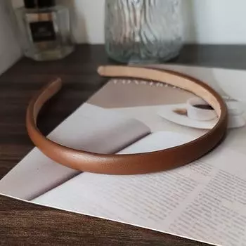 Мода ПУ Сплошной Хороший Безель Головной убор Женский Ободок для волос Девушки Винтажные Резинки для волос Повязка на голову Обруч для праздничной вечеринки Аксессуары для волос
