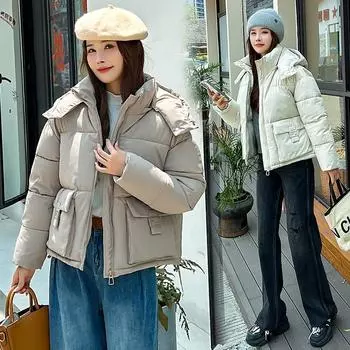 МОДА пуховая хлопковая подкладкаженская 2024 новый дизайн чувство зима утолщенная хлопковая подкладка студент хлопковая подкладка хлеб Одежда M