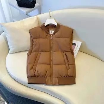 МОДА Пуховая хлопковая женская верхняя одежда 2024 года, воротник-стойка, маленькая короткая утолщенная хлопковая куртка Одежда M