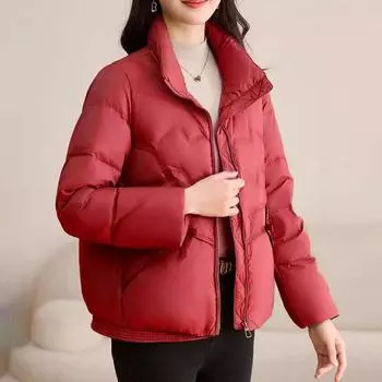 МОДА Пуховик женский зимний 2024 Зимняя новая мода Короткий женский иностранный стиль Маленький Средний Толстый Теплая одежда M