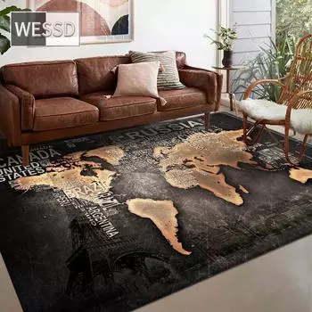 Мода Ретро Карта Мира 3D Большие Ковры Гостиная Противоскользящий Мягкий Коврик Для Ванной Комнаты Спальня Прикроватный Коврик Диван Коврик Коврик 40x60cm 1pcs