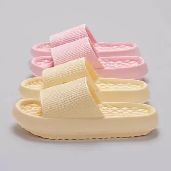 мода Rimocy 2024 летние тапочки Cloud с толстой подошвой женские мягкие нескользящие пляжные туфли Eva женские легкие шлепанцы для ванной и дома 45 36-37 розовый