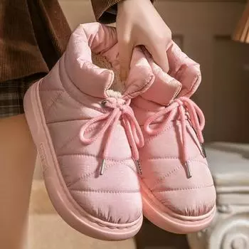 Мода Rimocy Fashion 2024 Женские Абсолютно Новые Ботильоны Зимние Теплые Женские Ботинки Для Зимы Повседневные Шнуровка Подкладка Плюшевые Короткие Ботинки Женские 36-37 коричневый