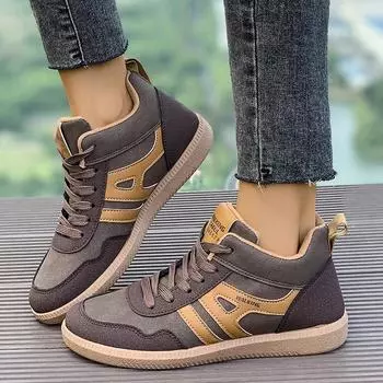 Мода Rimocy женские высокие повседневные кроссовки нескользящие удобные туфли на плоской подошве для женщин больших размеров модная женская спортивная обувь 36 темно-серого