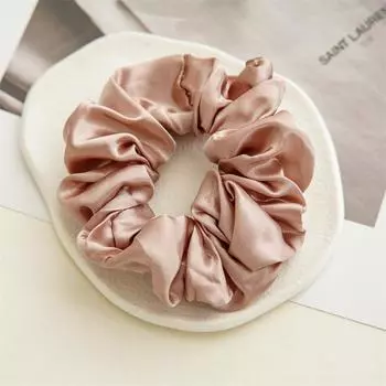 Мода Роскошные Женские Шелковые Сатиновые Скранчи Однотонные Шелковые Эластичные Резинки для Волос Завязки Резинки Спорт Танцы Держатель для Хвоста