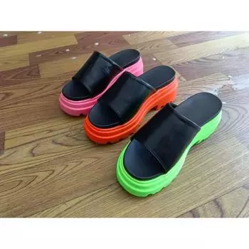 мода RUANDAI женские туфли на высоком каблуке тапочки на платформе толстые летние пляжные шлепанцы с открытым носком модные прогулочные сандалии туфли-лодочки женские шлепанцы 39 розовый