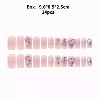 Мода Ручная работа Ногти Деликатные Стразы Классический Съемный Патч для Ногтей Стиль