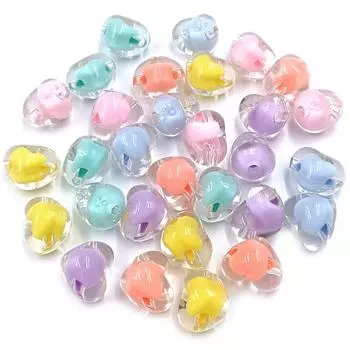 Мода ручной работы DIY Материал Сердечник Персиковые бусины для ювелирных изделий 10 шт. Ожерелье Браслет Серьги Маркировка Акрил Прозрачный жёлтый