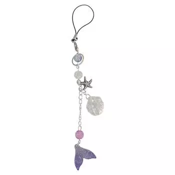 Мода Рыбий Хвост Ракушка Бусина Подвеска Шнурки для Телефона Брелок для Кармана Шарм для Рюкзака Цепочка для Украшения Ключей от Машины T3