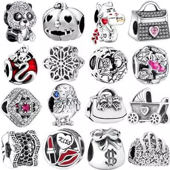 Мода S925 Серебряные Подвески Бусы Подвеска Подходит Подвески Браслет Змея Цепи Женщины Девушка Ожерелье Ювелирные Изделия