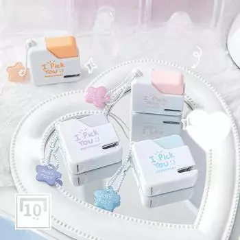 Мода с 40 шт. № 10 степлер мини портативный легкий переплетный станок для бумаги цветной ручной переплетный инструмент для офиса и школы оранжевый