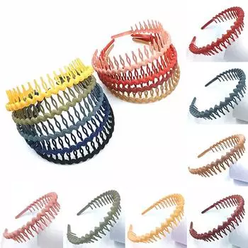 Мода с зубами для женщин, матовая повязка для волос, волна, высококачественные повязки на голову, повязка для волос для девочек, обруч для волос, противоскользящие аксессуары для волос ярких цветов, новинка в Корейском стиле розовый