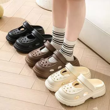 мода Садовая обувь для женщин Тапочки на каблуках сандалии Летние сандалии на высоком каблуке с толстой подошвой Мягкие сандалии для отдыха на пляже тапочки sandalias mujer 36-37 yards хаки