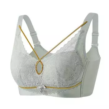 мода сексуальное кружевное регулирующее нижнее белье собрать верхнюю поддержку без стального кольца бюстгальтер анти-провисание 75 белый