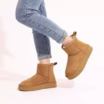 Мода Shevalue Женские Теплые Мягкие Хлопковые Тапочки Для Дома Мягкие Комфортные Меховые Домашние Хлопковые Туфли Зимние Уличные Противоскользящие Меховые Пушистые Сапоги 36 абрикосовый