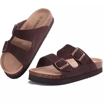 мода Shevalues Классические сандалии на плоской подошве из пробки Женские модные пляжные тапочки с открытым носком из пробки Модные домашние тапочки без застежек 36