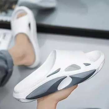 мода Shevalues Новые модные мужские тапочки Домашние удобные шлепанцы Мягкие износостойкие модные шлепанцы из ЭВА Летние пляжные сандалии для отдыха на природе 38-39(23.5-24cm)