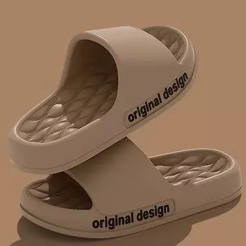 мода Shevalues Новые женские пляжные туфли Летние модные тапочки на платформе Мужские домашние нескользящие тапочки для ванной комнаты Парные домашние сандалии 2024 38-39 белый