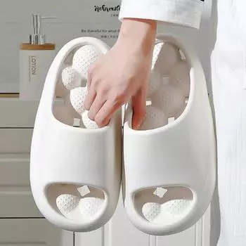 мода Shevalues женские мягкие облачные тапочки массажные слайды унисекс летние сандалии на толстой подошве домашняя обувь вырезанные слайды для ванной 35-36 серый