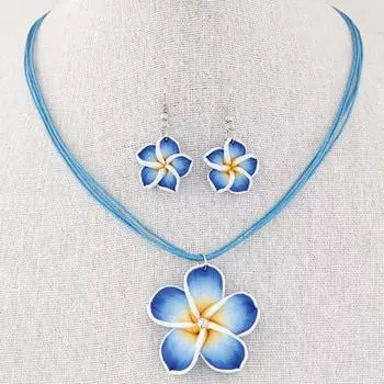 Мода сладкий цветок веревка темперамент ожерелье серьги кулон ожерелье комплекты ювелирных изделий One size розовый