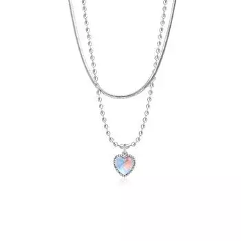 Мода Стерлингового Серебра 925 Лунный Камень Сердце Кристаллы Ожерелья Для Женщин Роскошные Дизайнерские Ювелирные Изделия ОптомТовары серебряный