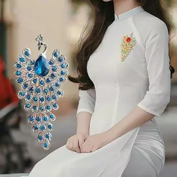 Мода Стразы Павлин Птица Броши Женская Одежда Свадьбы Ювелирные Изделия Вечеринка Аксессуары Подарки 1pc