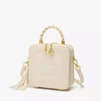 Мода, Сумка, Кожа, Вышитая женская сумка, Универсальная квадратная сумка, Большая сумка на плечо на молнии, Подвеска с кисточкой