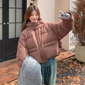 МОДА супер красивый розовый пуховик женский зима 2024 новый корейский 90-пуховик утолщенная куртка Одежда S