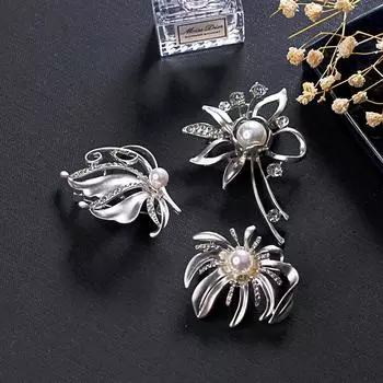 Мода Темперамент Брошь Женская Брошь Брошь Жемчужина Ретро Шарф Фиксированная Булавка Украшение