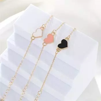 Мода Темперамент Простая Личность Творческий Сердце Браслет Цепь Браслет На Запястье Женщины Девушка Ювелирные Изделия Подарок чёрный