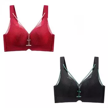 мода Толстая грудь с полной чашкой мм, соберите и закройте вторичную грудь, чтобы предотвратить провисание, тонкий бюстгальтер большого размера. 75C чёрный