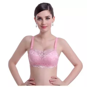 мода Тонкий бюстгальтер без оправы с кружевным верхом, удобное нижнее белье, бюстгальтер с сборкой 70A красный
