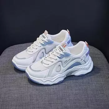 Мода Удобные кроссовки-платформы Женщины Фитнес Кроссовки Дышащие кроссовки 35 белый