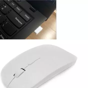 Мода Ультратонкий Тонкий 2,4 ГГц USB Беспроводная Оптическая Мышь Мыши Приемник Для Компьютера ПК Ноутбук белый