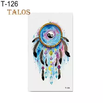 Мода унисекс цветок лиса перо Ловец снов тело рука временная татуировка наклейка временные татуировки one size